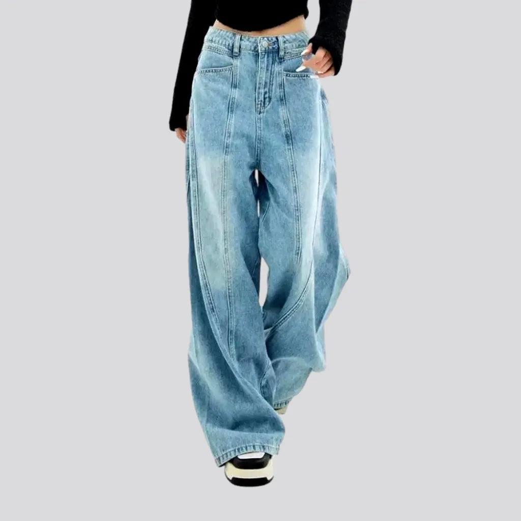 Romantic Skirt Style Romantic Skirt Style Baggy fit visible stitching women's jeans