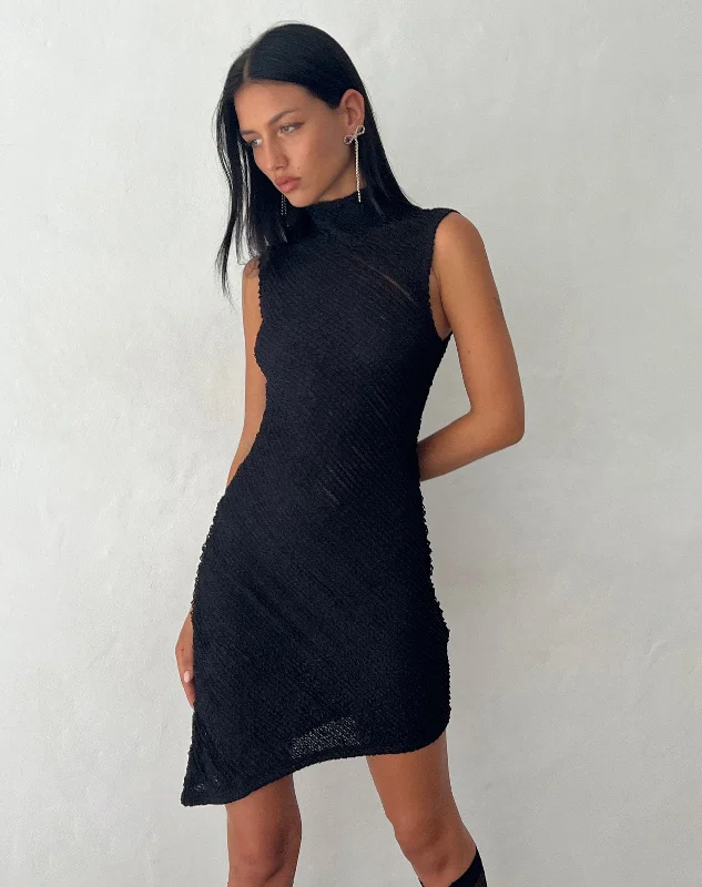 Romantic Skirt Design Romantic Skirt Design Ottilie Textured Asymmetric Mini Dress in Black Romantic Skirt Design Romantic Skirt Design Ottilie Textured Asymmetric Mini Dress in Black