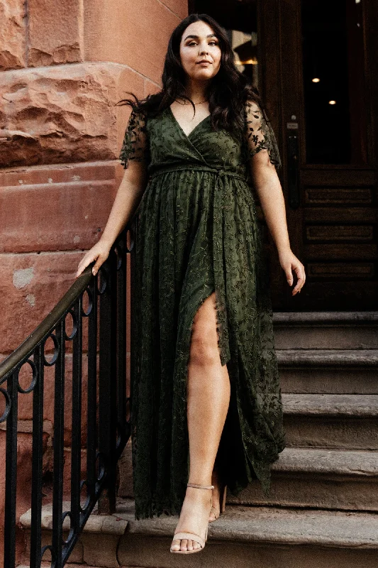 Elegant Slim Skirt Elegant Slim Skirt Marseille Embossed Maxi Dress | Olive