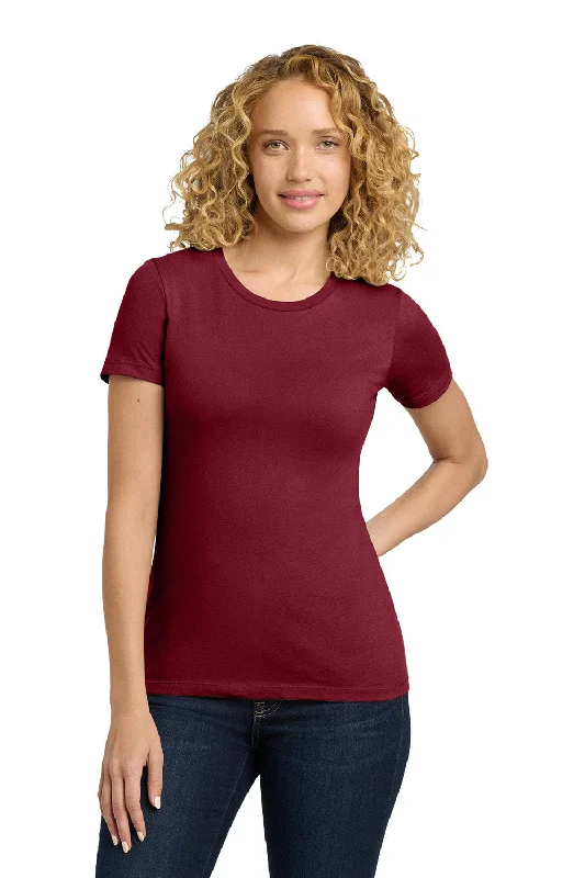 Casual Fit Style Casual Fit Style Next Level Womens Boyfriend Fine Jersey Short Sleeve Crewneck T-Shirt - Cardinal Red