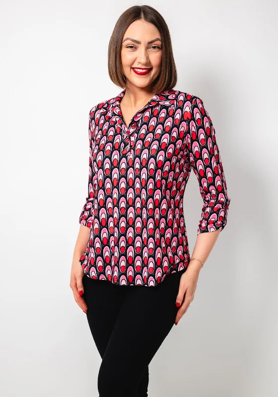 Casual Print Design Casual Print Design Leon Collection Abstract Print Jersey Blouse, Pink Casual Print Design Casual Print Design Leon Collection Abstract Print Jersey Blouse, Pink