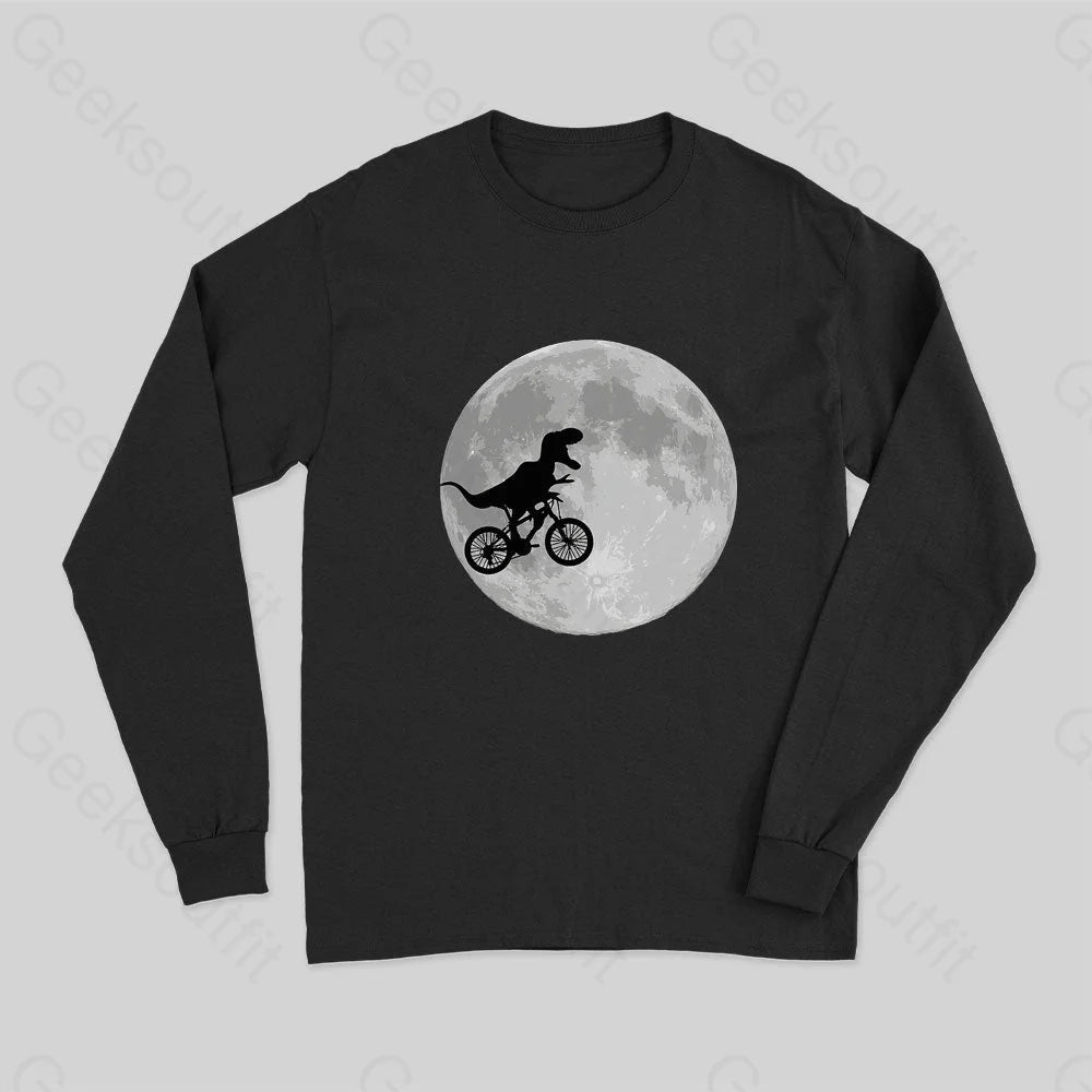 Romantic Tenderness Romantic Tenderness Dinosaur Bike and Moon Long Sleeve T-Shirt