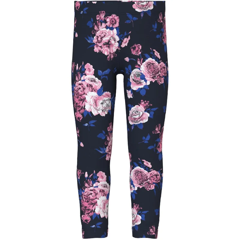 Simple Style Simple Style Name It Dark Sapphire Big Flowers Vivian AOP Leggings