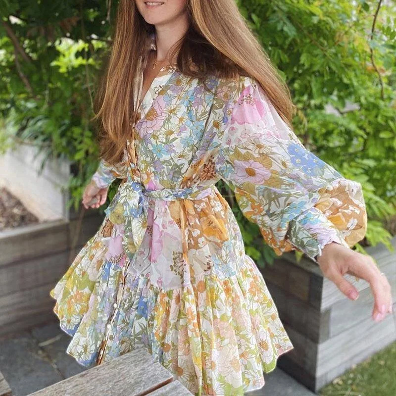 Casual Shopping Casual Shopping Women Summer Holiday Luxury Button Mini Dresses