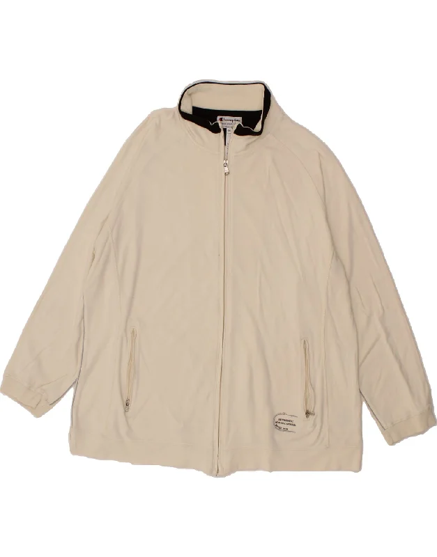 Personalized Text Personalized Text CHAMPION Womens Easy Fit Tracksuit Top Jacket UK 20 2XL Off White Cotton