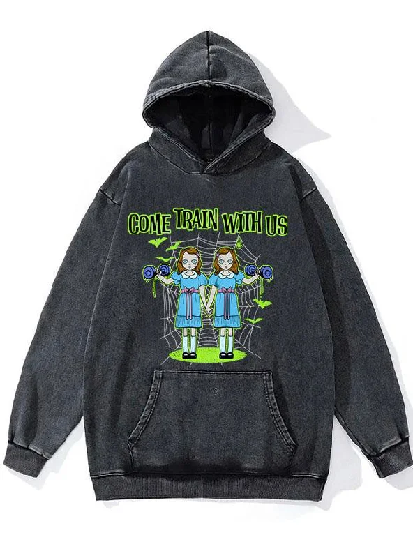 Casual Sports Suit Casual Sports Suit Come Train With Us WASHED GYM HOODIE