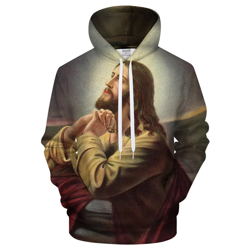 Romantic Lightness Romantic Lightness Jesus Praying 3D Sweatshirt Hoodie Pullover