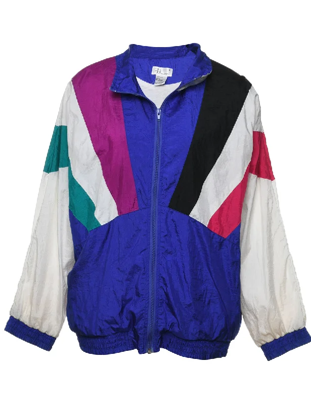 Personalized Embroidery Style Personalized Embroidery Style Zip-Front 1990s Multi-Colour Nylon Jacket - L Personalized Embroidery Style Personalized Embroidery Style Zip-Front 1990s Multi-Colour Nylon Jacket - L