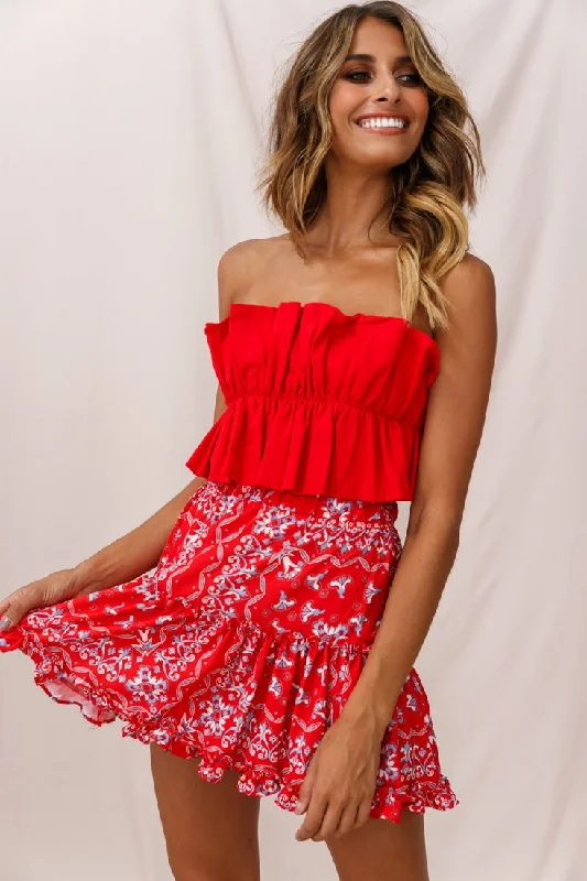 Personalized Printing Design Personalized Printing Design Alexi Mini Skirt Red