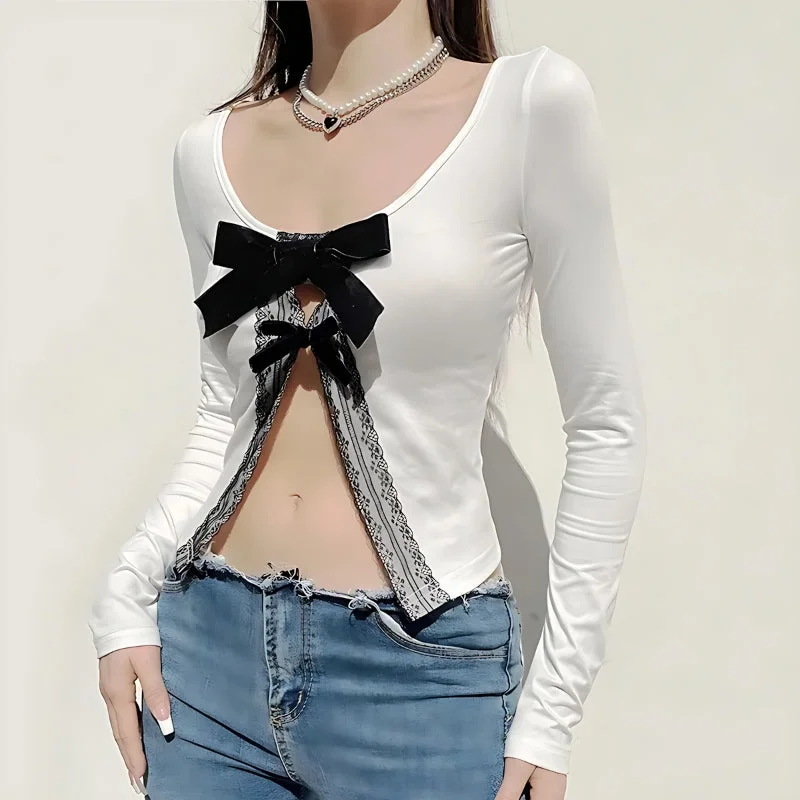 Rock Street Items Rock Street Items Coquette Bow Open Front Top