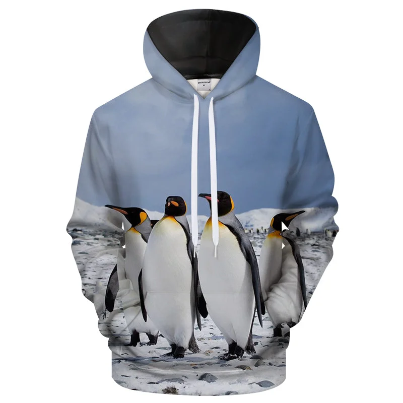 Elegant And Luxurious Feeling Elegant And Luxurious Feeling Arctic Penguin 3D Sweatshirt Hoodie Pullover