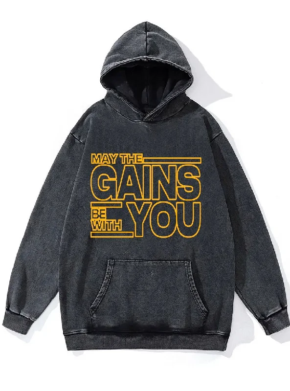 Elegant And Simple Elegant And Simple May the Gains Be With You Washed Gym Hoodie
