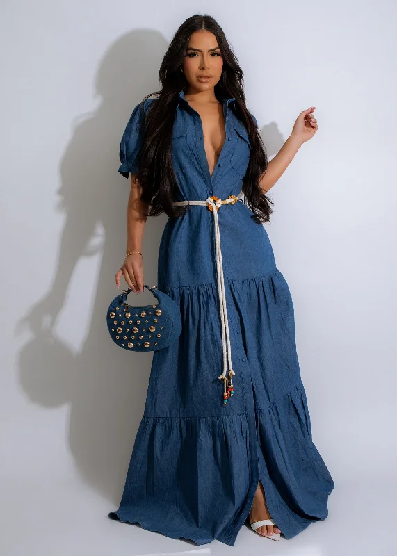 Casual Matching Style Casual Matching Style Mega Babe Maxi Dress Dark Denim