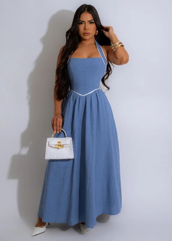 Simple And Comfortable Style Simple And Comfortable Style Perfect Everyday Vibe Maxi Dress Blue