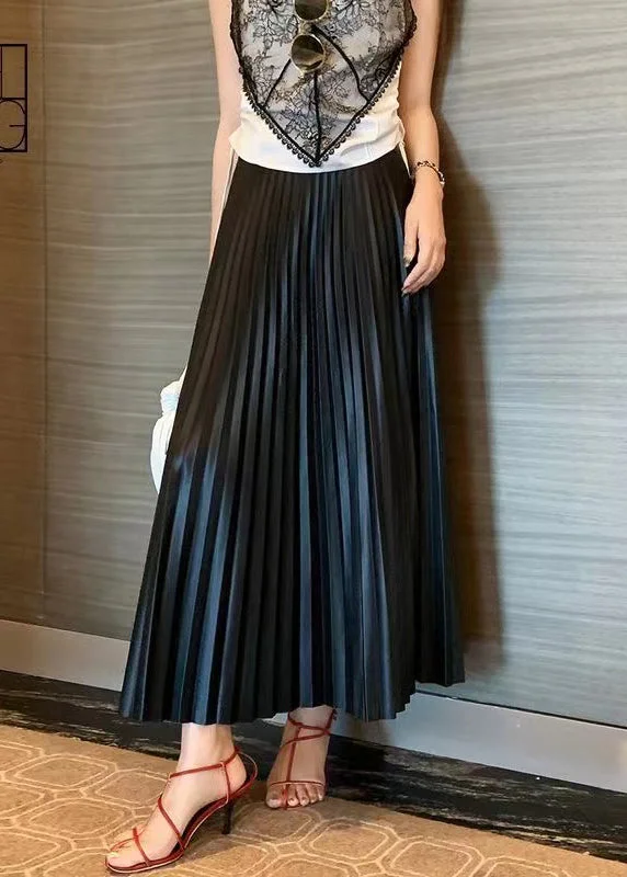 Personalized Graphic Design Personalized Graphic Design Elegant Black High Waist Faux Leather Pleated Skirts Spring Personalized Graphic Design Personalized Graphic Design Elegant Black High Waist Faux Leather Pleated Skirts Spring