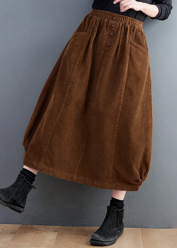 Chic Style Chic Style Boutique Coffee Cinched Pockets Elastic Waist Corduroy Skirt Spring Chic Style Chic Style Boutique Coffee Cinched Pockets Elastic Waist Corduroy Skirt Spring