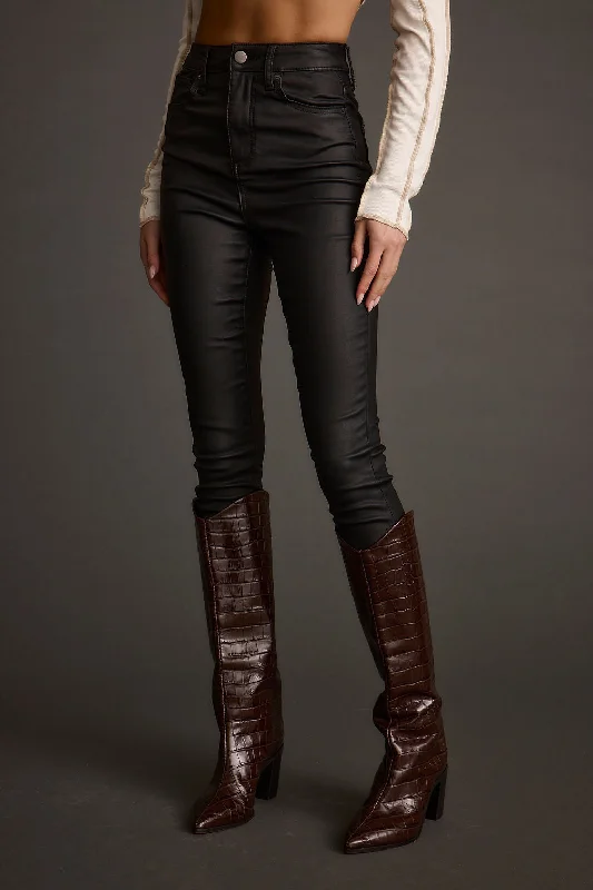 Elegant Wool Coat Elegant Wool Coat Nixon Black Coated Pants