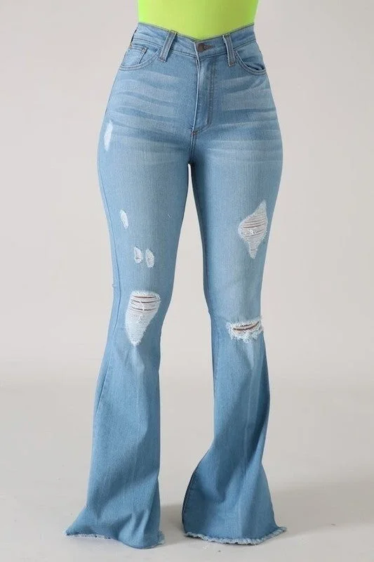 Romantic Tenderness Romantic Tenderness Sexy Body Light Wash Flare leg Jeans