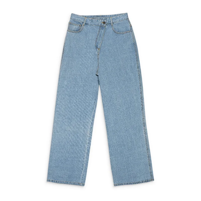 Romantic Floral Design Romantic Floral Design CALLIPYGIAN WASHED WIDE LEG SLANTED FLY BLUE WIDE-LEG JEANS Romantic Floral Design Romantic Floral Design CALLIPYGIAN WASHED WIDE LEG SLANTED FLY BLUE WIDE-LEG JEANS