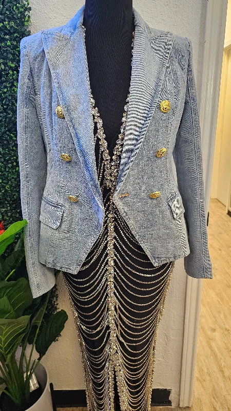 Casual Fit Style Casual Fit Style Show Up Slim Fit Denim Blazer