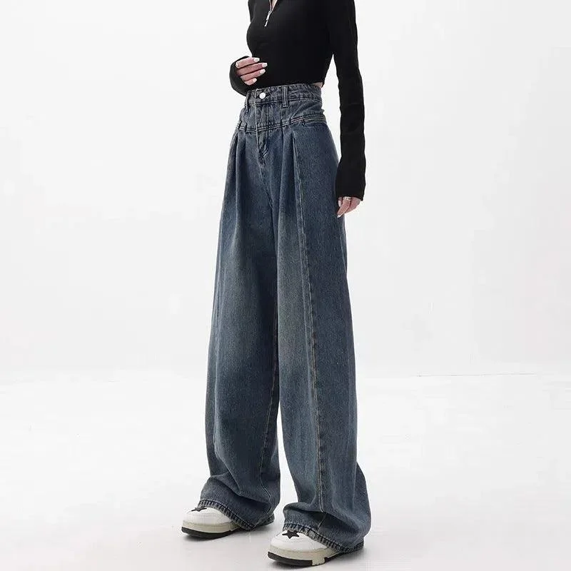 Romantic Chiffon Style Romantic Chiffon Style Loose Fitting Wide Leg Jeans