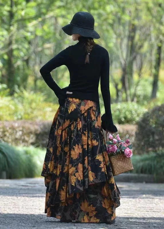Bold Luxe Style Bold Luxe Style Bohemian Print Elastic Waist Asymmetrical Cotton Skirts Spring Bold Luxe Style Bold Luxe Style Bohemian Print Elastic Waist Asymmetrical Cotton Skirts Spring