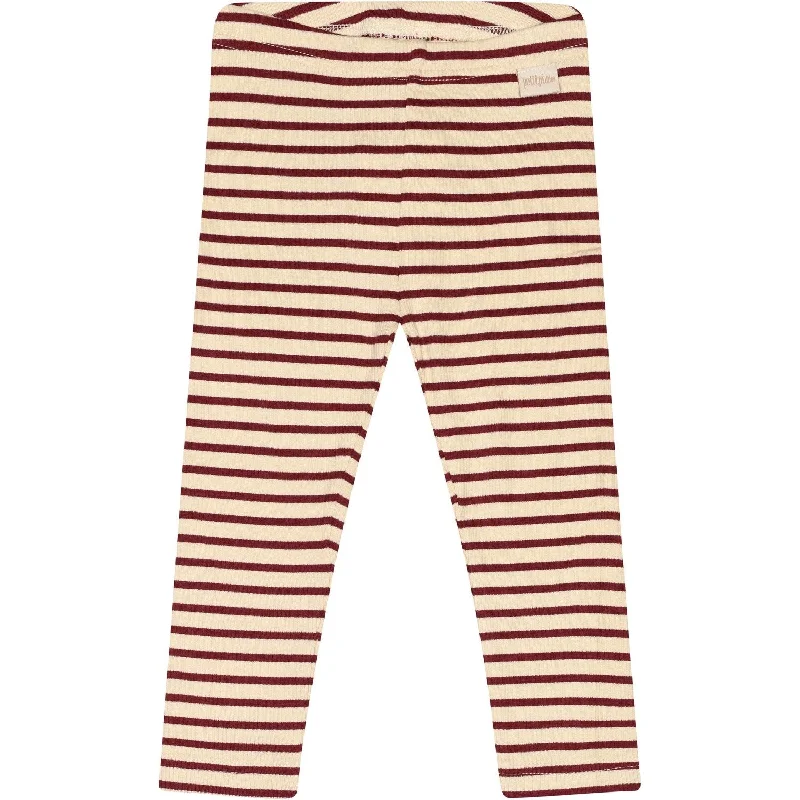 Casual Print Design Casual Print Design Petit Piao Dark Cherry/Dark Off White Leggings Modal Striped Casual Print Design Casual Print Design Petit Piao Dark Cherry/Dark Off White Leggings Modal Striped