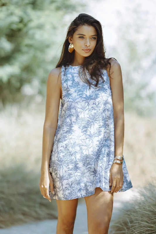 Casual And Relaxed Style Casual And Relaxed Style KASIA MINI DRESS - BLUE/PRINT