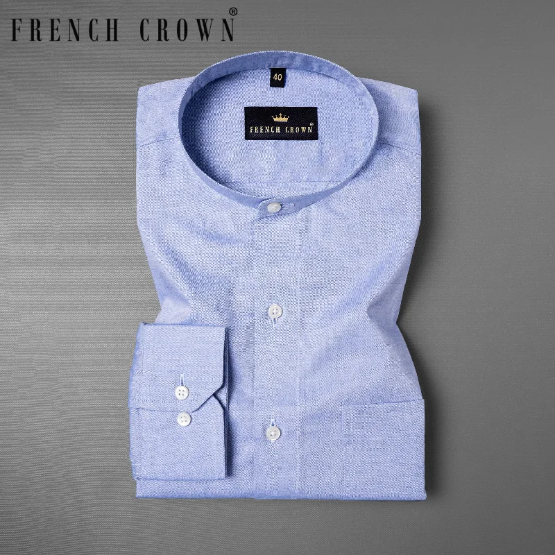 Comfortable Outfits Comfortable Outfits Spindle Blue Chambray Premium Cotton Shirt Comfortable Outfits Comfortable Outfits Spindle Blue Chambray Premium Cotton Shirt
