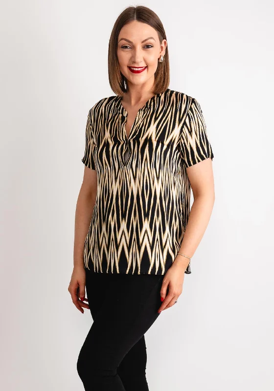 Personalized Creativity Personalized Creativity Gerry Weber Chevron V Neck Top, Black Personalized Creativity Personalized Creativity Gerry Weber Chevron V Neck Top, Black