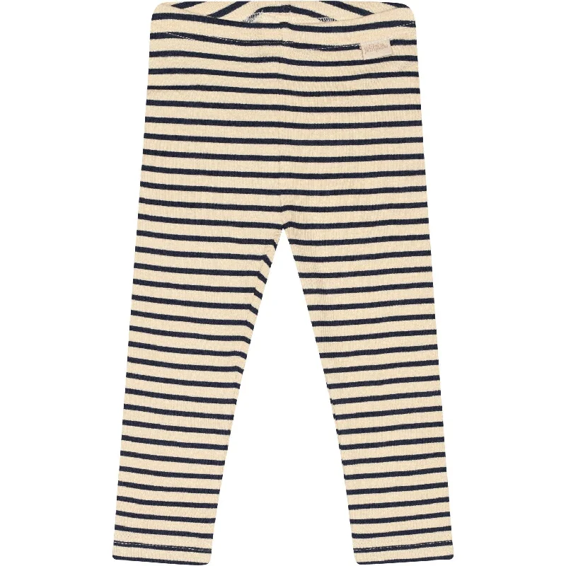 Soft Vintage Streetwear Soft Vintage Streetwear Petit Piao Indigo Plum/Dark Off White Leggings Modal Striped