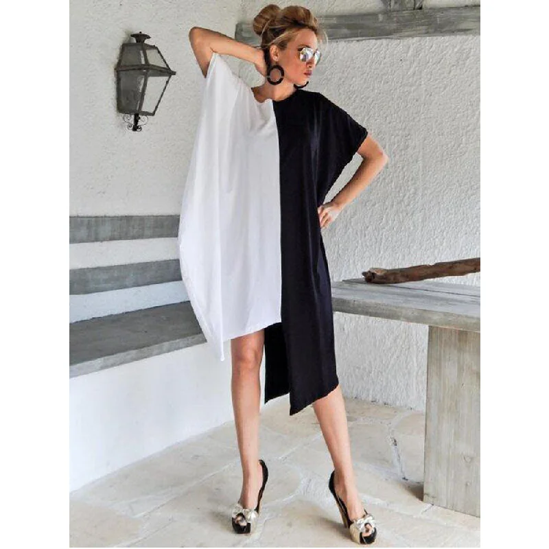 Romantic Chiffon Style Romantic Chiffon Style Asymmetric Split-Joint Batwing Sleeve Dress Romantic Chiffon Style Romantic Chiffon Style Asymmetric Split-Joint Batwing Sleeve Dress
