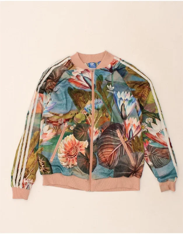 Elegant Interpretation Design Elegant Interpretation Design ADIDAS Womens Graphic Tracksuit Top Jacket UK 18 XL Multicoloured Floral