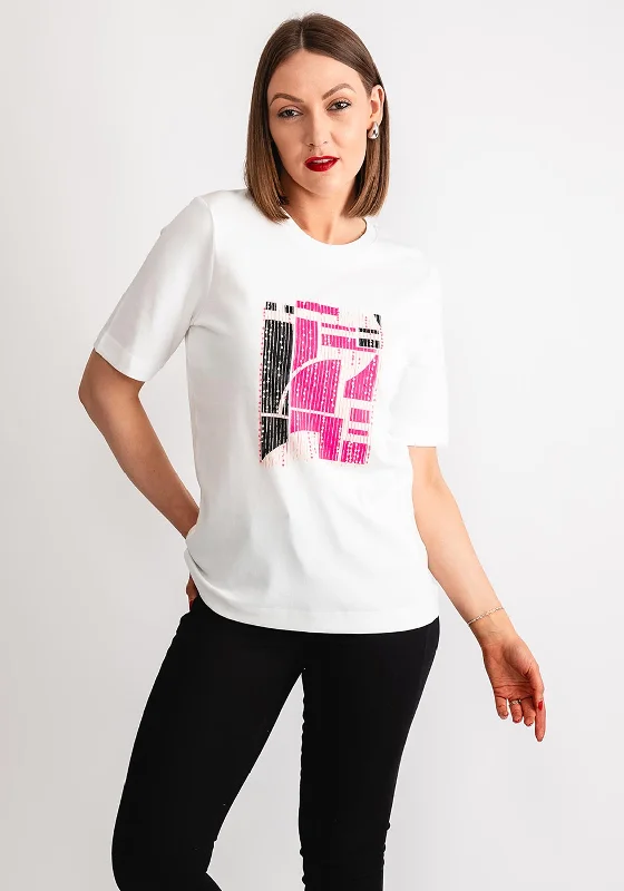 Unique Personality Unique Personality OUI Sequin Graphic T-Shirt, White