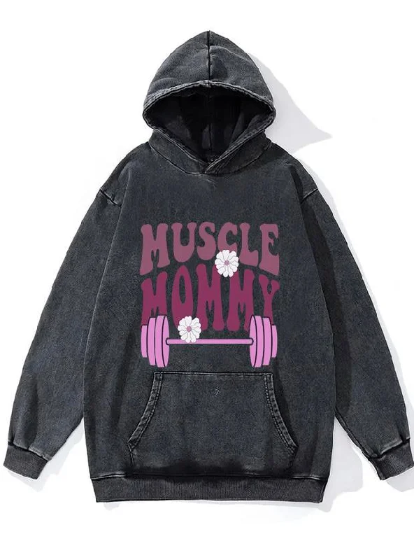 Romantic Off-Shoulder Style Romantic Off-Shoulder Style Purple Muscle Mommy WASHED GYM HOODIE