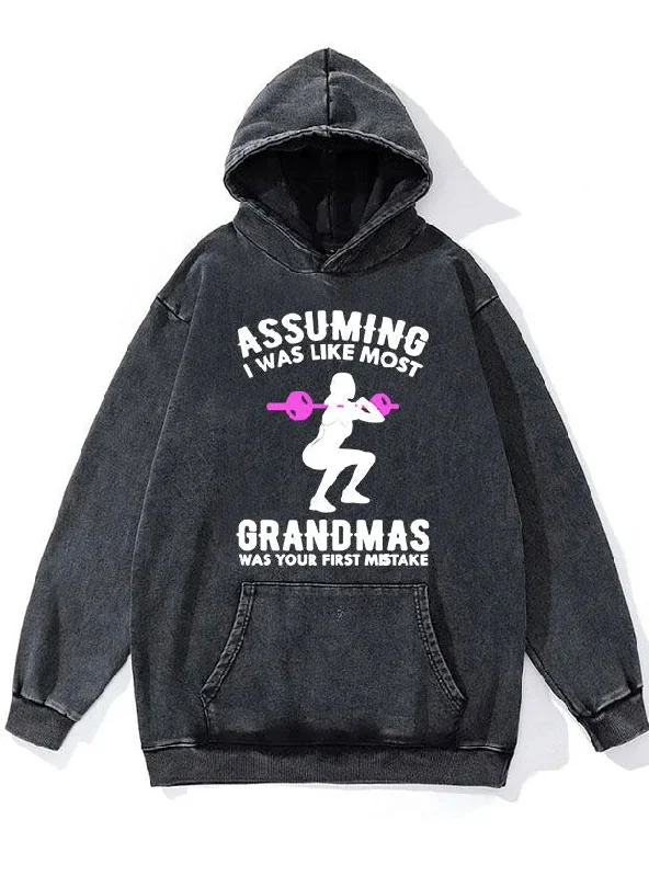 Casual Fit Style Casual Fit Style I JUST LIKE GRANDMAS WASHED GYM HOODIE