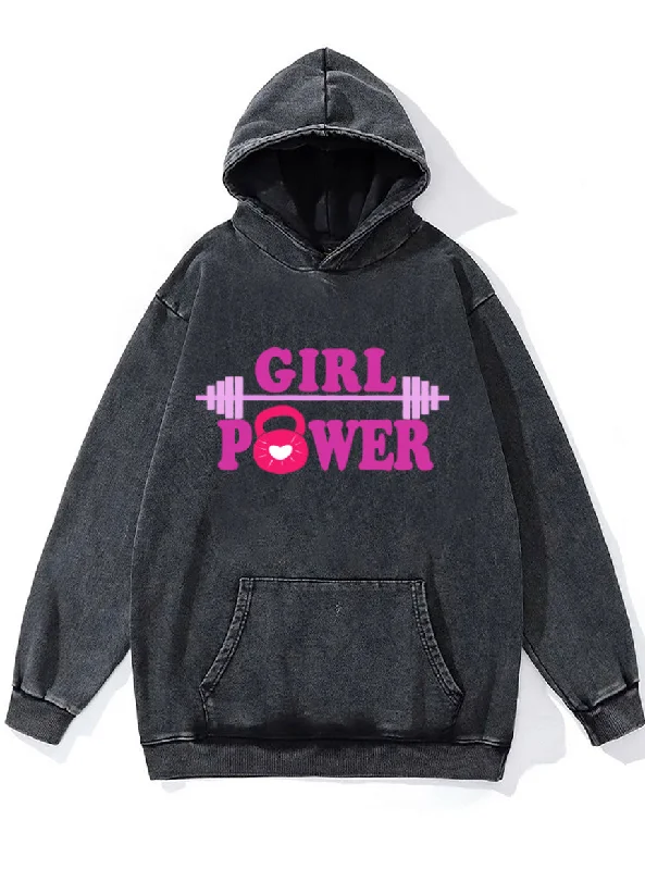 Personalized Text Personalized Text Girl Power WASHED GYM HOODIE