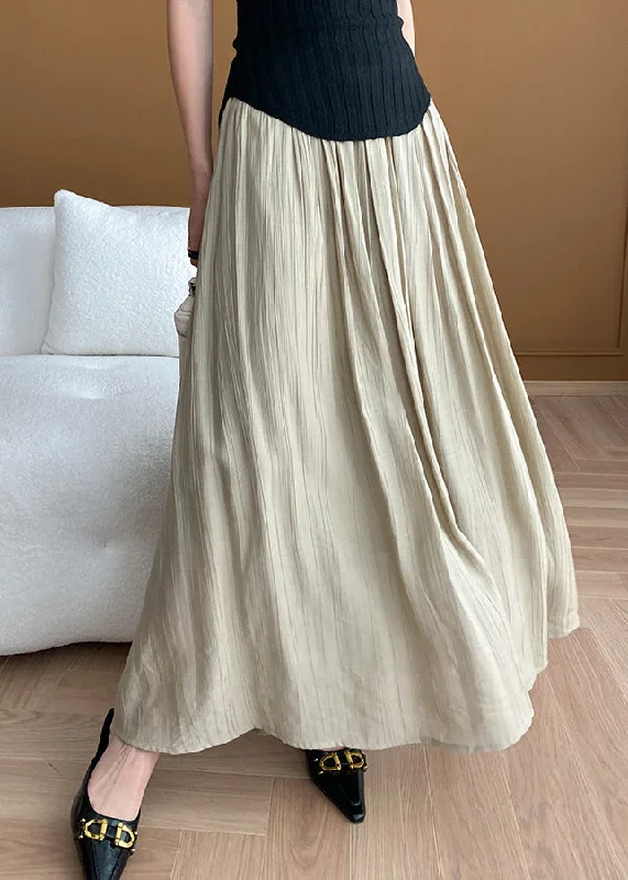 Elegant And Unique Design Elegant And Unique Design New Apricot High Waist Wrinkled Cotton Skirt Summer Elegant And Unique Design Elegant And Unique Design New Apricot High Waist Wrinkled Cotton Skirt Summer