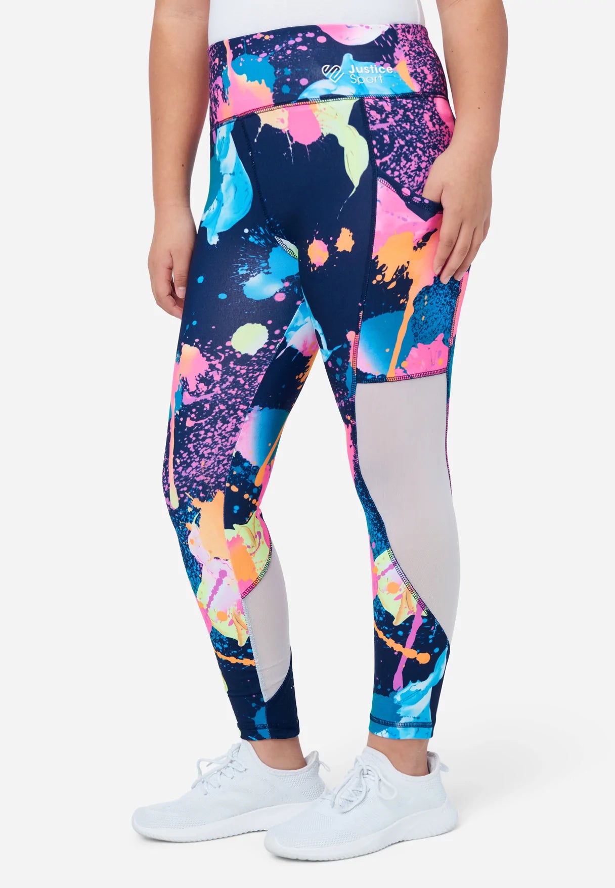 Casual Simple Style Casual Simple Style J Sport Mesh Detail Legging