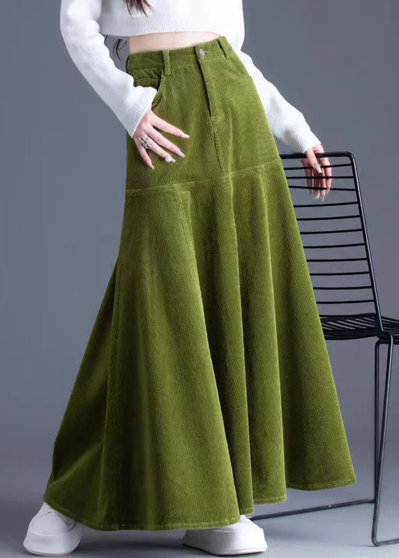 Simple Fashion Simple Fashion Boutique Green Wrinkled Pockets Corduroy Fish Tail Skirt Spring Simple Fashion Simple Fashion Boutique Green Wrinkled Pockets Corduroy Fish Tail Skirt Spring