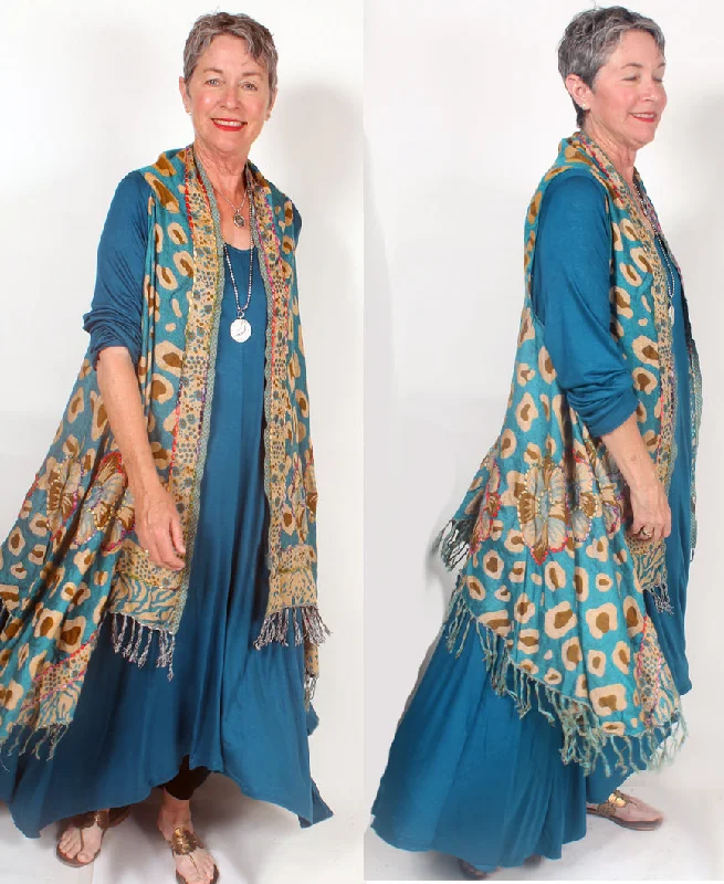 Trendy Clothing Trendy Clothing Sleeveless Embroidered Pashmina Fringe Jacket Boho Sophisticated Sml-1X Trendy Clothing Trendy Clothing Sleeveless Embroidered Pashmina Fringe Jacket Boho Sophisticated Sml-1X