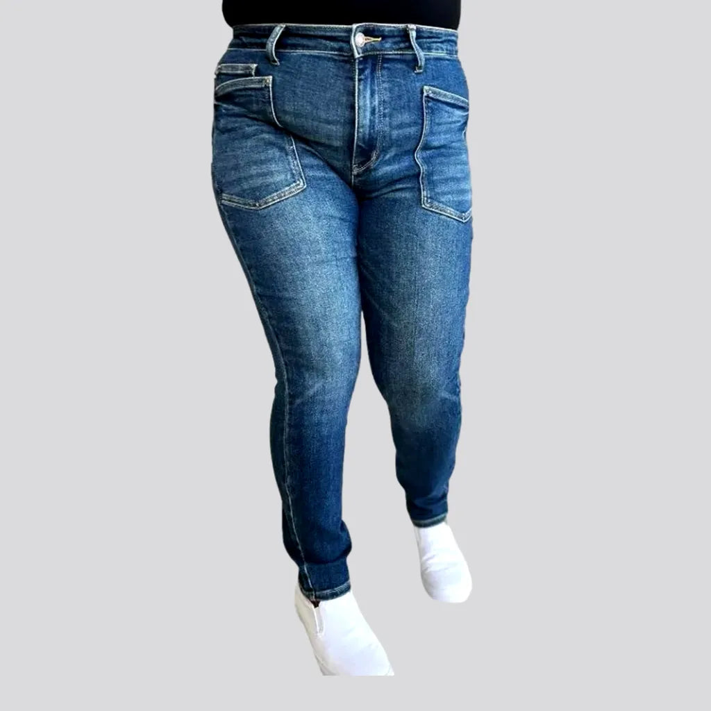 Casual Denim Style Casual Denim Style Casual women's stonewashed jeans