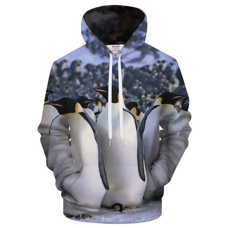 Elegant Feminine Style Elegant Feminine Style Penguin 3D Sweatshirt Hoodie Pullover