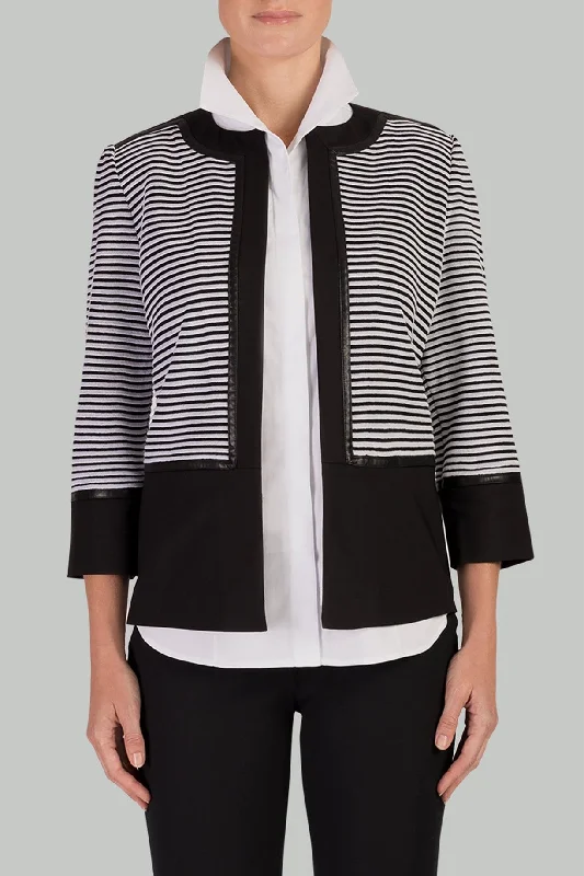 Simple And Comfortable Style Simple And Comfortable Style Colorblock Striped Knit Jacket
