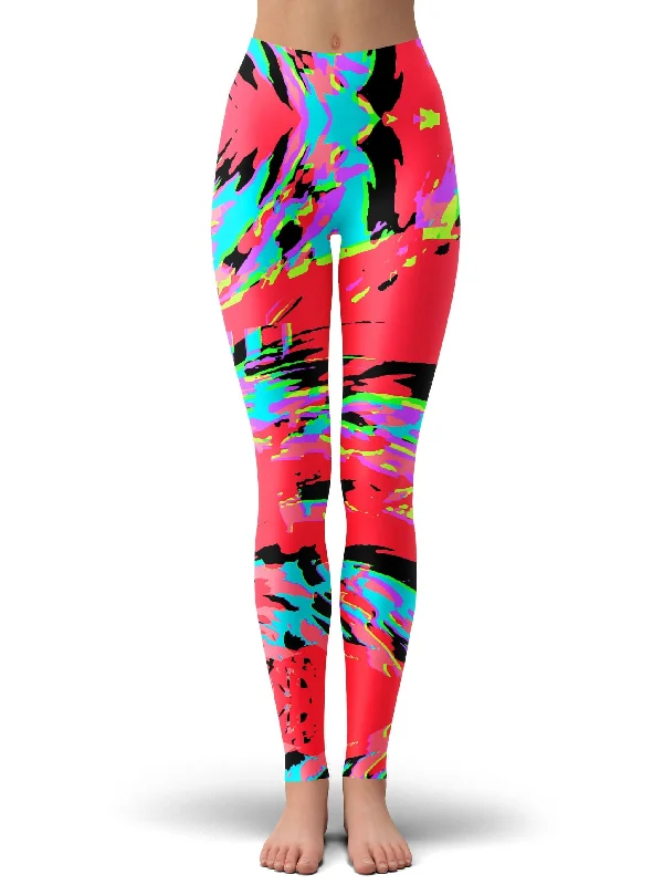 Romantic Pleated Skirt Romantic Pleated Skirt Tropical Coral Glitch Leggings