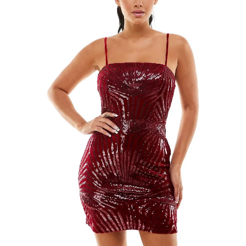 Minimalism Minimalism Crystal Doll Womens Juniors Velvet Mini Bodycon Dress