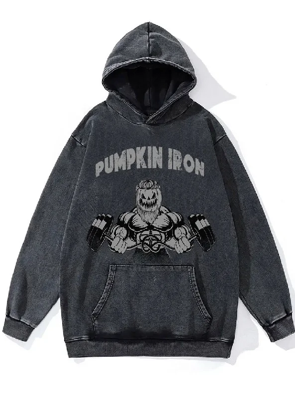 Personalized Street Style Personalized Street Style Pumkin Iron Washed Gym Hoodie