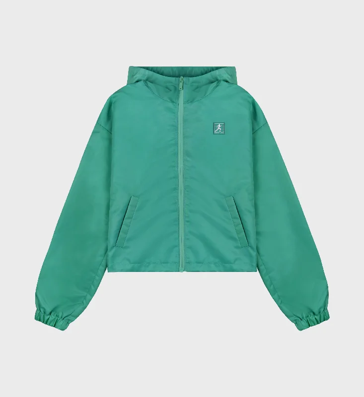 Simple Casual Feeling Simple Casual Feeling Running Woman Nylon Windbreaker - Spring Green/White Simple Casual Feeling Simple Casual Feeling Running Woman Nylon Windbreaker - Spring Green/White