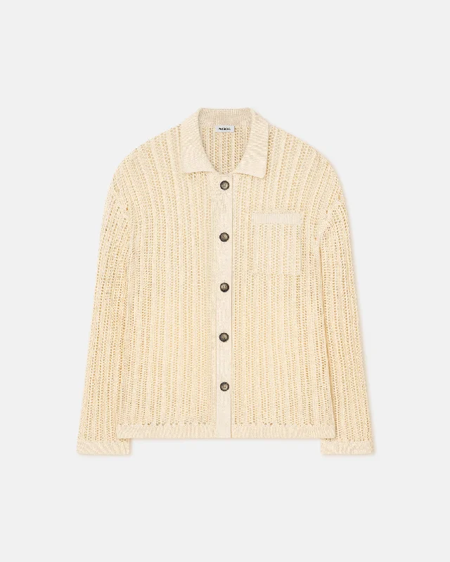Casual Print Design Casual Print Design Jiske - Crochet Shirt - Creme