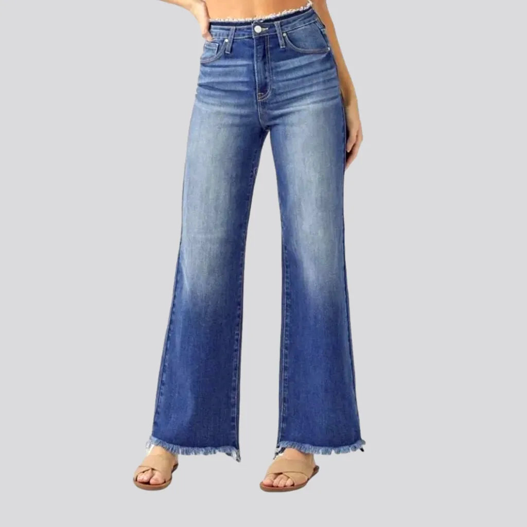 Cool Retro Streetwear Cool Retro Streetwear Raw-hem whiskered jeans
 for women